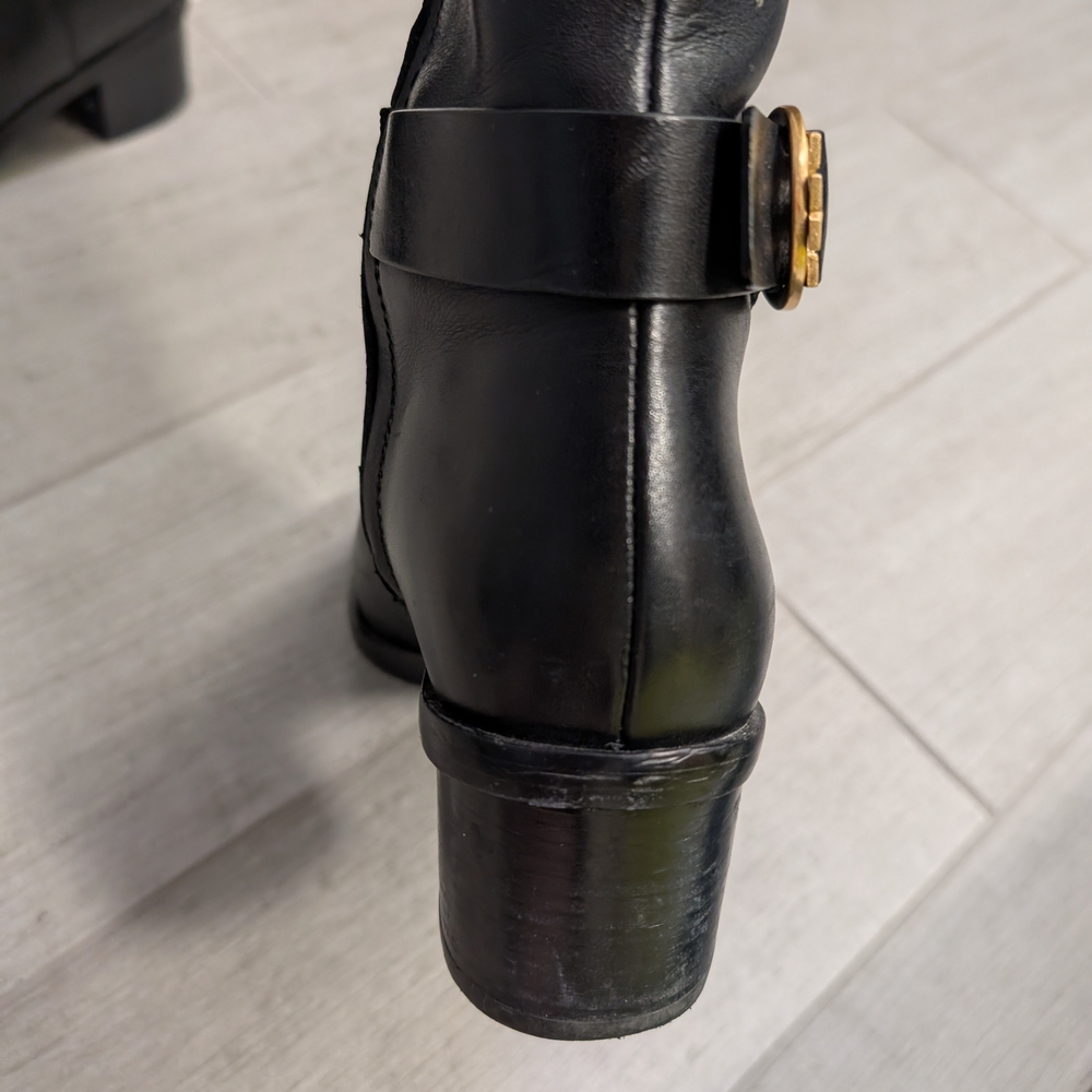 Tory Burch Black Leather Knee-High Boots - Picture 9 of 14